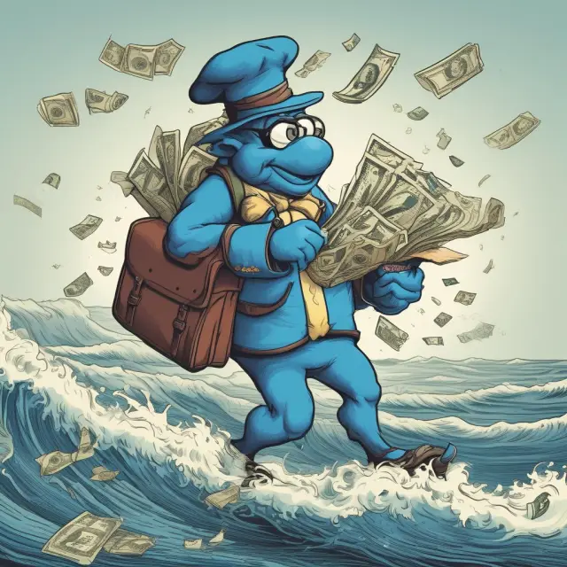 Smurfer performing initial placement stage, releasing large sums as waves of smaller transactions to avoid CTR reporting.