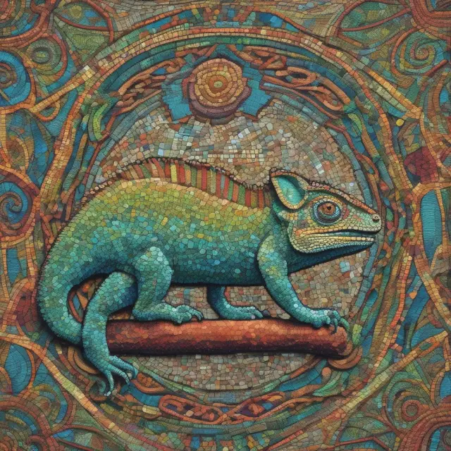 A chameleon representing neoclassical economics blends with various social science disciplines to create a colorful mosaic depicting social economics