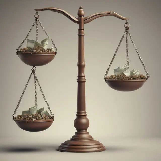 Image of a balance scale with a social progress side and a financial growth side, illustrating social enterprises