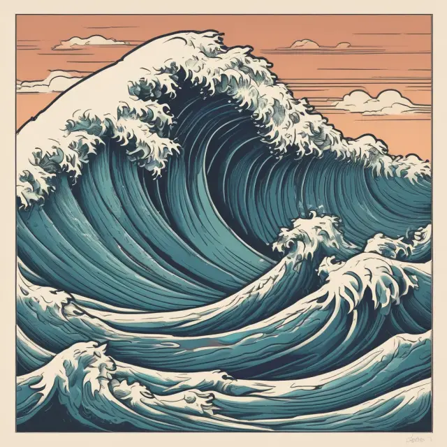 A social media wave crashing onto a sea of financial charts, illustrating the impact on markets