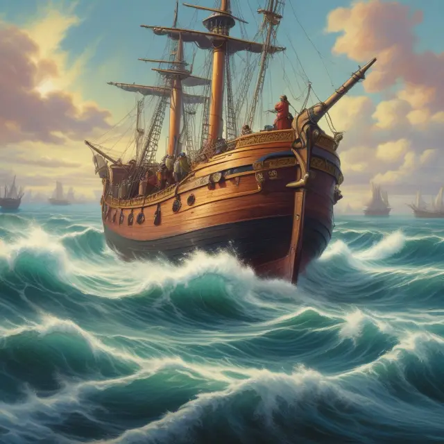 Two individuals in protective armor act as guides, steering a ship through turbulent waters labeled with social welfare FAQs