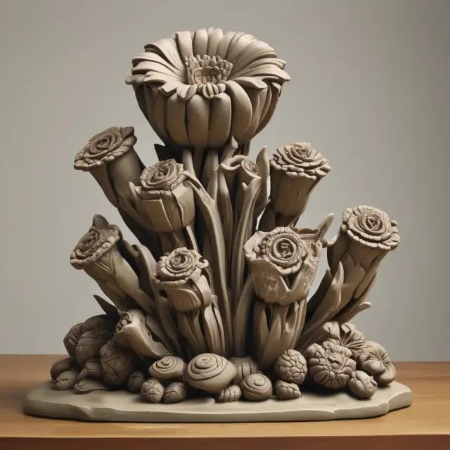Metamorphosing sculpture symbolizing democratic, market, and totalitarian forms of socialism
