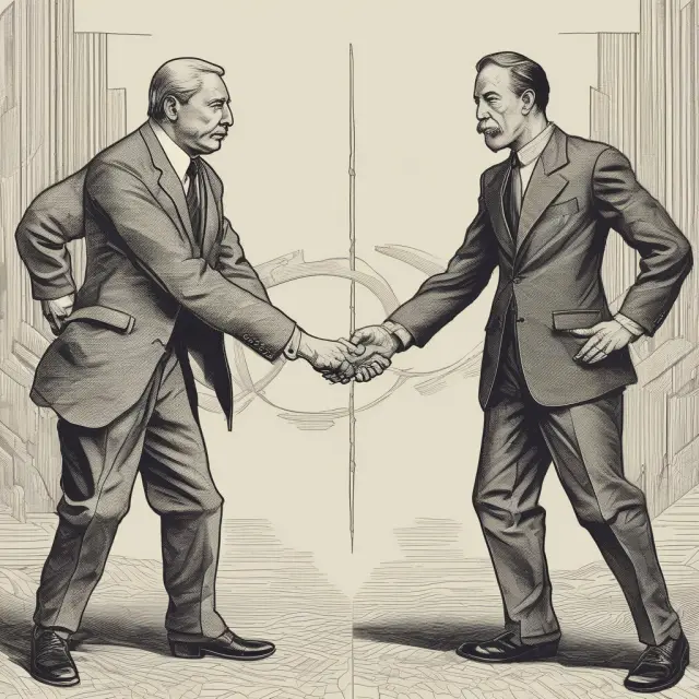 A balanced Yin-Yang diagram with capitalism symbolized by an intricately designed sun, and socialism represented by a complex moon, emphasizing their interconnected yet distinct economic philosophies.