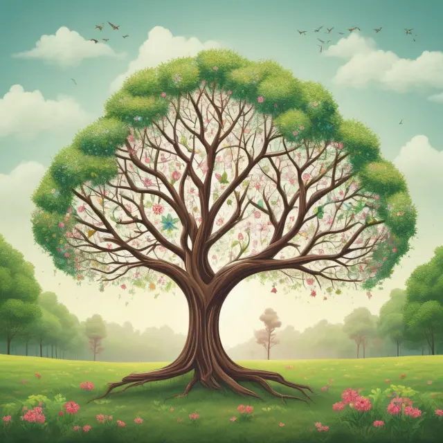 Image of five trees symbolizing Starbucks, Ben & Jerry