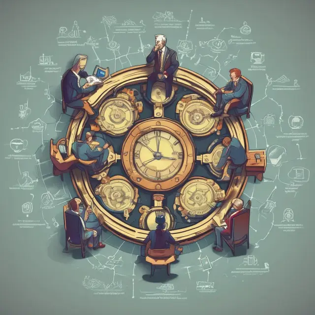 Three gears connected: one for the board of directors, managing directors, and shareholders, symbolizing their interconnected roles in a Société Anonyme