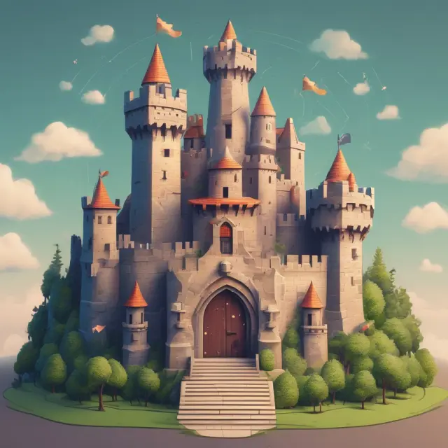 Fortress safeguarded by encryption keys and access tokens illustrating the security in a SaaS environment