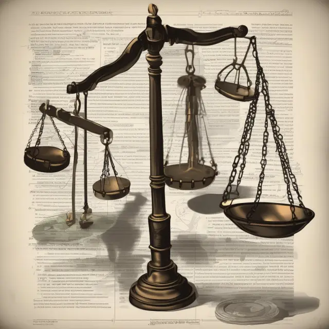 An ancient scale of justice holds tax forms representing income and expenses for a sole proprietorship business