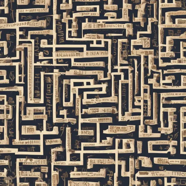 An intricate maze, symbolizing the exploration of Amazon
