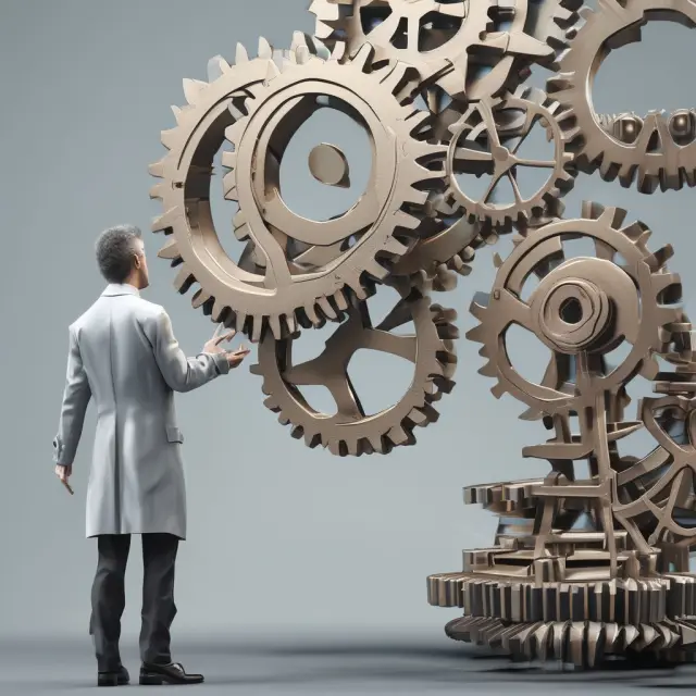 Visualization of SONIA, a transparent gear symbolizing transparency and reliability, replacing manipulative LIBOR as the preferred benchmark for short-term interest rates.