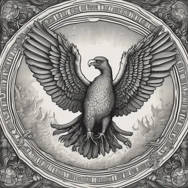 A phoenix emerging from the ruins, symbolizing SONIA replacing LIBOR as the trusted U.K. short-term interest rate benchmark