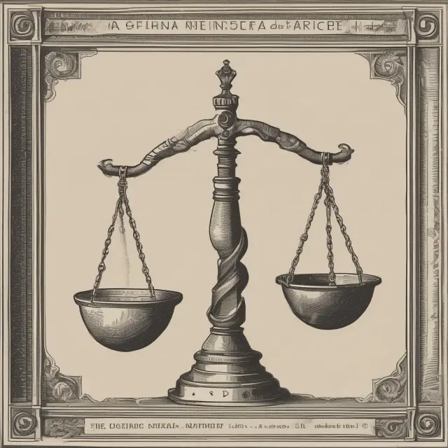 Visualization of a balance scale with investment returns (upward arrows) on one pan and downside risks (downward arrows) on the other, with Sortino ratio determining equilibrium.
