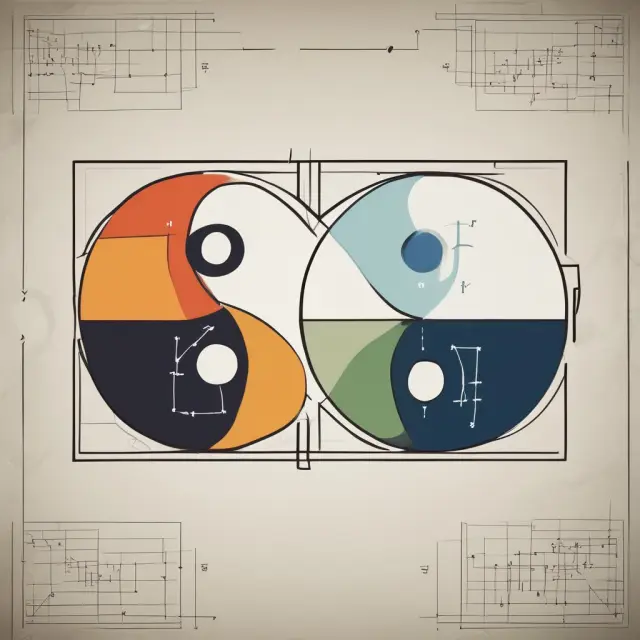 A visualization of the Sortino Ratio concept: Yin-Yang funds balancing risk & reward through downside deviation