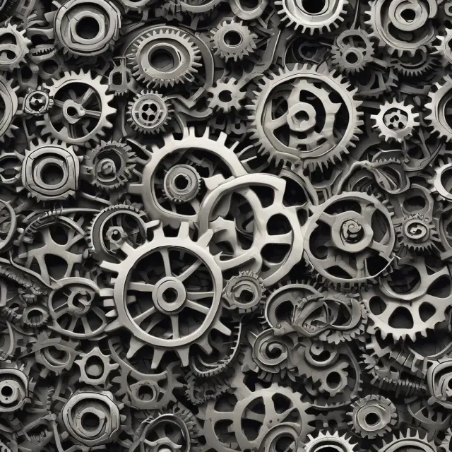 An image of interconnected gears representing industries and stacks of consumer goods symbolizing sectors dominating the S&P 500 Dividend Aristocrats Index