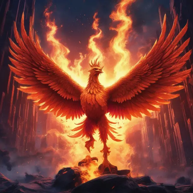 Phoenix emerging from financial papers, depicting the transformation of SPACs from traditional IPOs