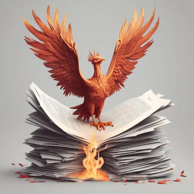 A mythical Phoenix rises from a pile of documents representing Special Purpose Acquisition Companies, illustrating the potential for growth.