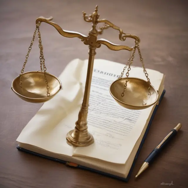 Scale with special warranty deed scroll and title insurance book ensuring balance and protection in real estate transactions