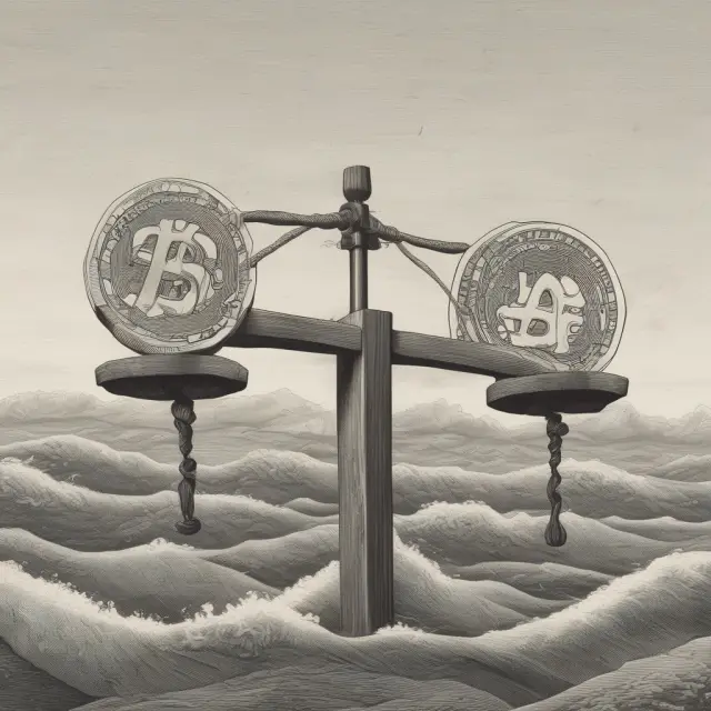 Colliding currency waves represent currency speculation on a seesaw