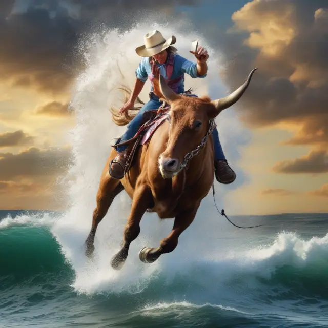 Large institutional investor riding a wave made up of SPDRs, symbolizing investment in overall market direction
