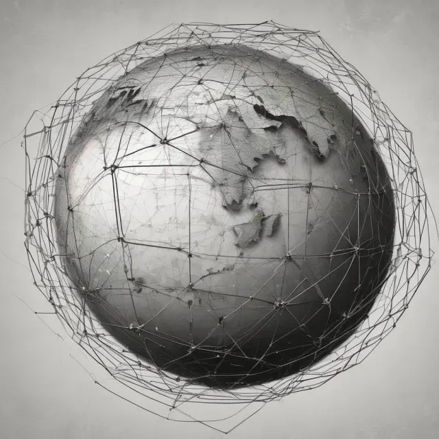 A globe connected by economic threads illustrating the concept of spillover effects in global finance.