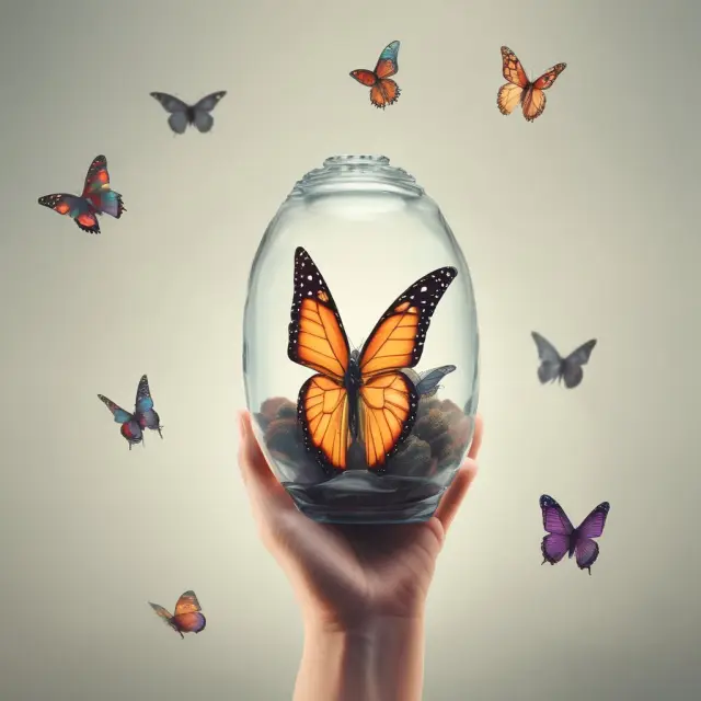 Parent company releasing a butterfly, representing improved focus, shareholder value, and operational flexibility through spinoffs