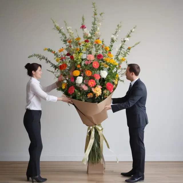A shareholder harvesting new blooming companies from a focused corporate tree, symbolizing spinoff benefits