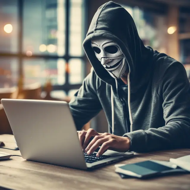 A cybercriminal dons a cloak of trust, luring unsuspecting users to his fake financial website to steal sensitive information
