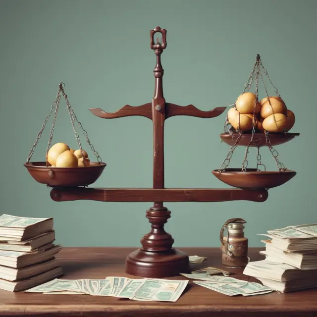 Trader weighing scales representing spot trades, forward contracts, interest rate swaps, and the balance between them in finance.