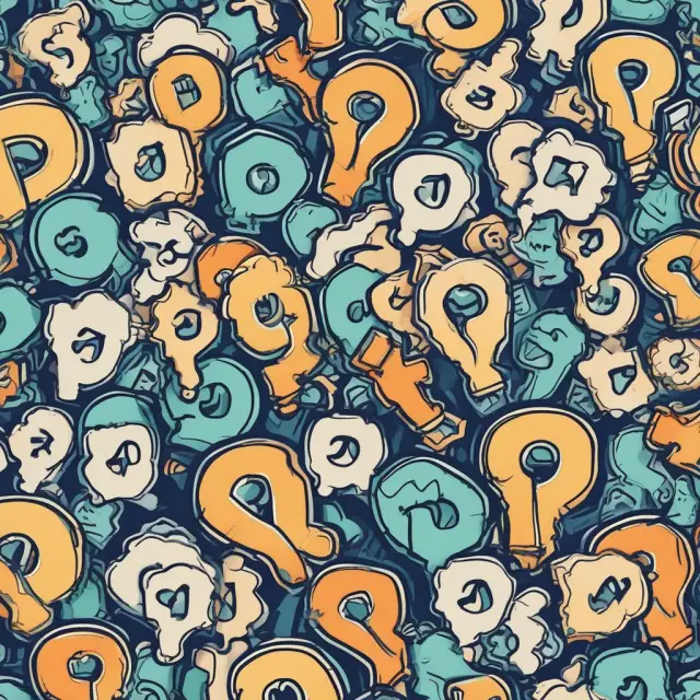 A bustling marketplace filled with question marks symbolizing frequently asked questions about spot trades