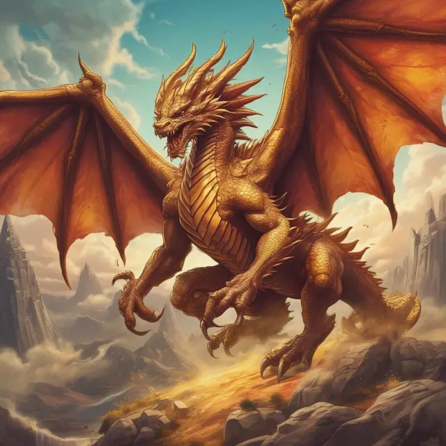 An angel holding a golden yield spread shield protects against the fiery breath of a debt dragon, symbolizing credit risk assessment in yield spread trading.
