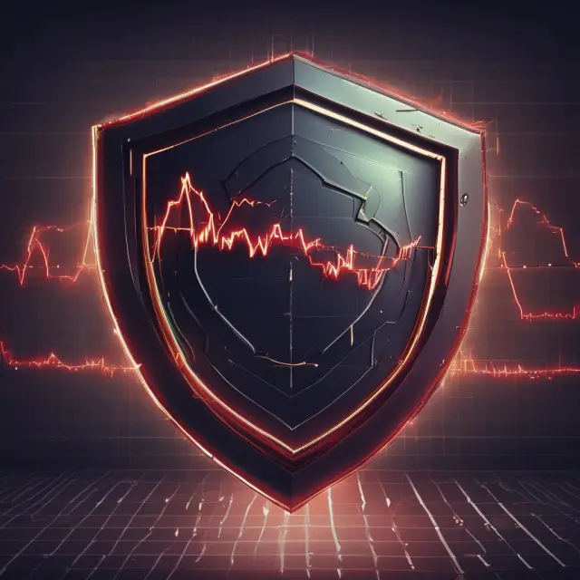 Stop-loss orders forming a protective shield against potential losses on a financial market graph