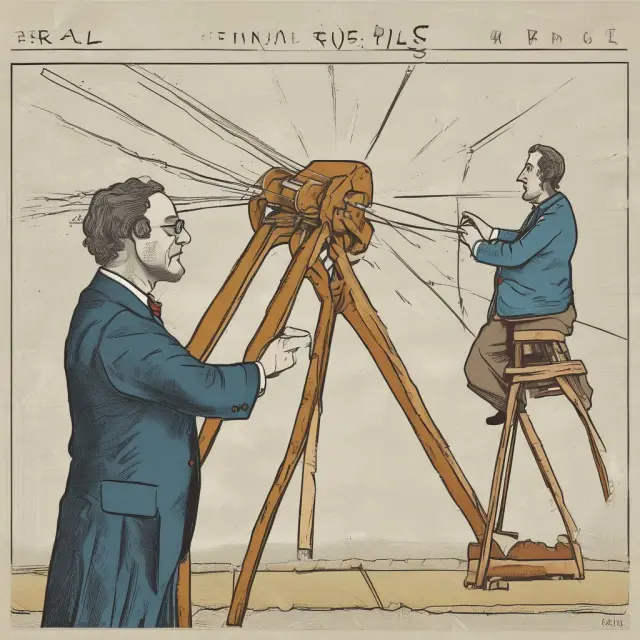 A see-saw representing the financial spread (bid and ask) with a person adjusting its balance using leverage