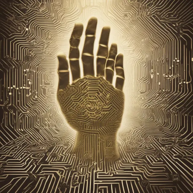 Golden identity token symbolizing secure biometric and blockchain-based identity verification process
