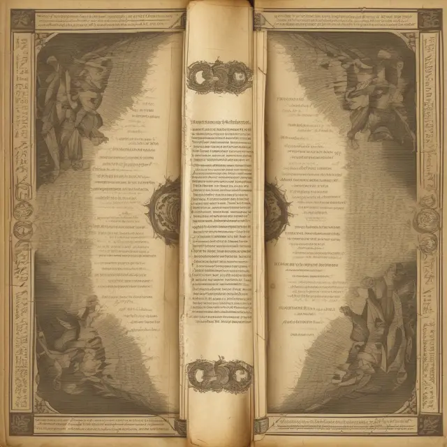 An old scroll illustrates economic growth and stagnation as separate timelines.