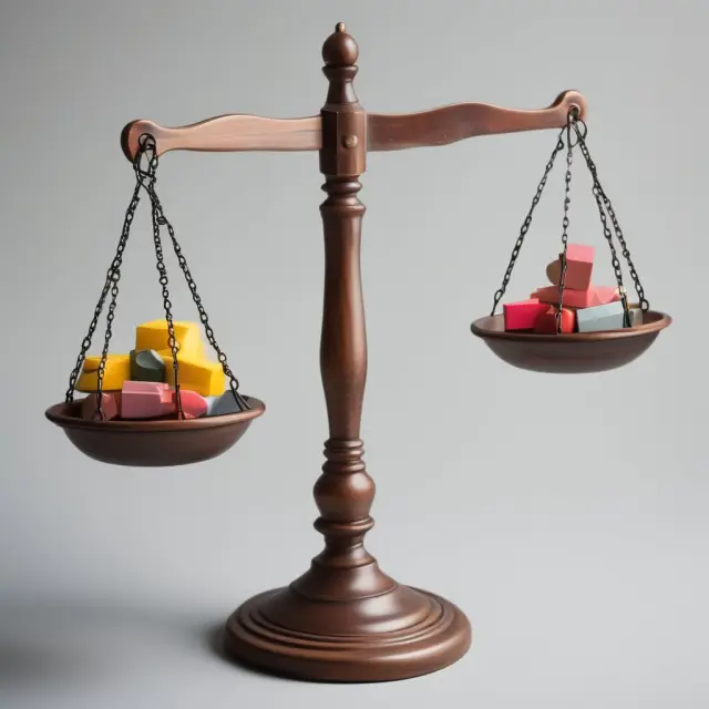 Stakeholder risks depicted as a balance scale, illustrating the importance of addressing conflicting interests to maintain equilibrium