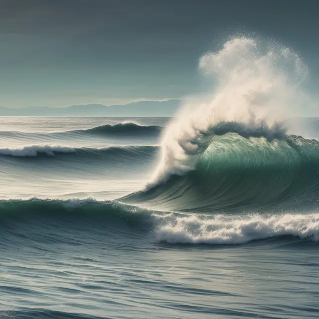 Two waves representing standard error (precision) and standard deviation (spreading) interacting to reveal accurate data measurements