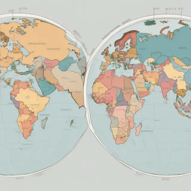 Comparison of two intersecting human development index maps representing countries