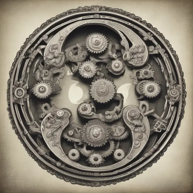 Two scales with yin-yang symbols balance material wealth (standard of living) against personal fulfillment and happiness (quality of life)