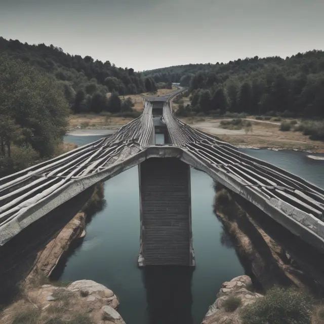 A bridge merging two sides, representing the connection between strategies and challenges in improving individual or societal standards of living