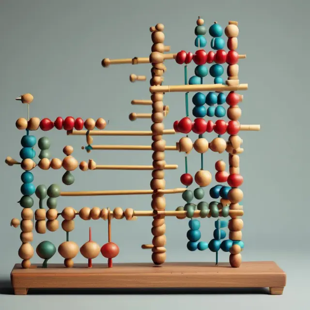 An oversized abacus representing taxable income and the standard deduction balancing for lower taxes