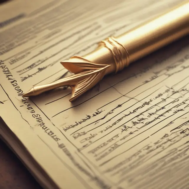 Golden ledger with arrows representing standard deduction
