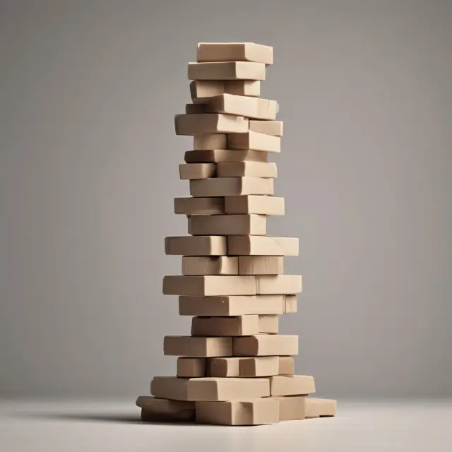 A Jenga tower depicting standard deviation