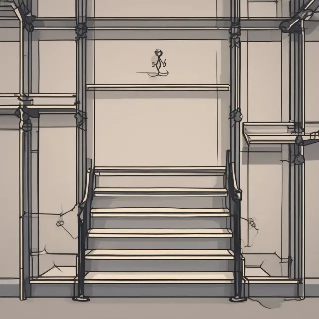 Staircase symbolizes legal precedents (stare decisis), leading to a stable platform, ensuring consistent and predictable case decisions.