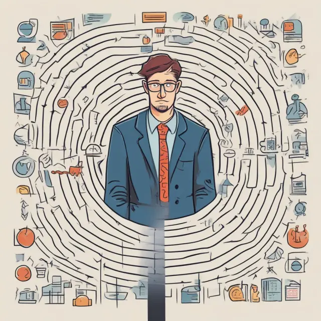 An entrepreneur explores various paths representing family & friends, venture capitalists, crowdfunding, and loans to find the best solution for securing startup funds.
