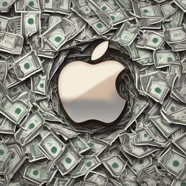 Apple logo with growing branches symbolizing profit allocation and investment for future opportunities