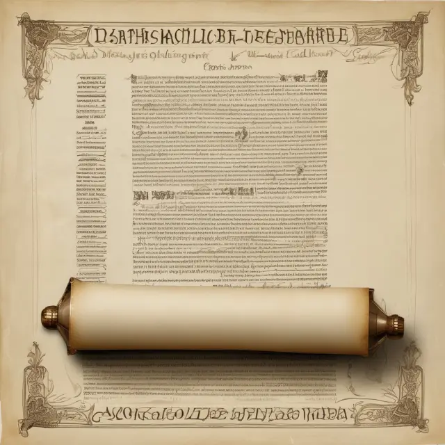 A parchment scroll unfurls to reveal the Statute of Frauds being written by a quill pen, symbolizing English common law