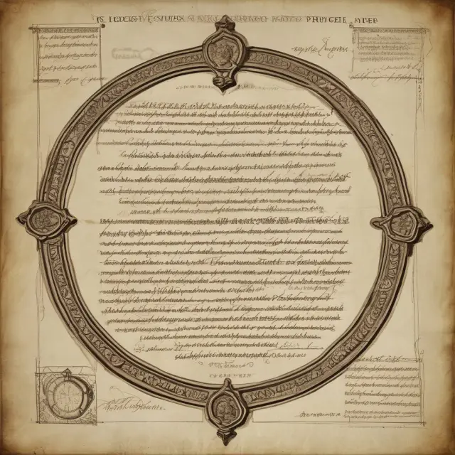 A shield embellished with written contracts safeguarding the Statute of Frauds concept