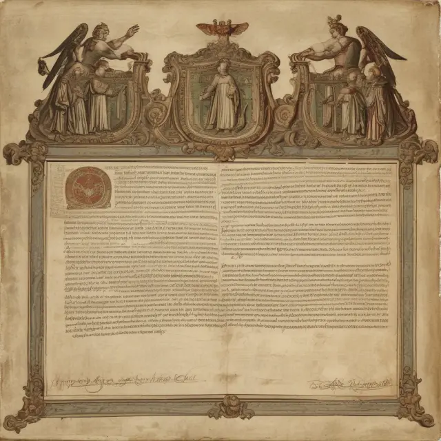 A shield made from ancient parchment scrolls with the statutes of frauds inscribed on them, offering protection to an investor.