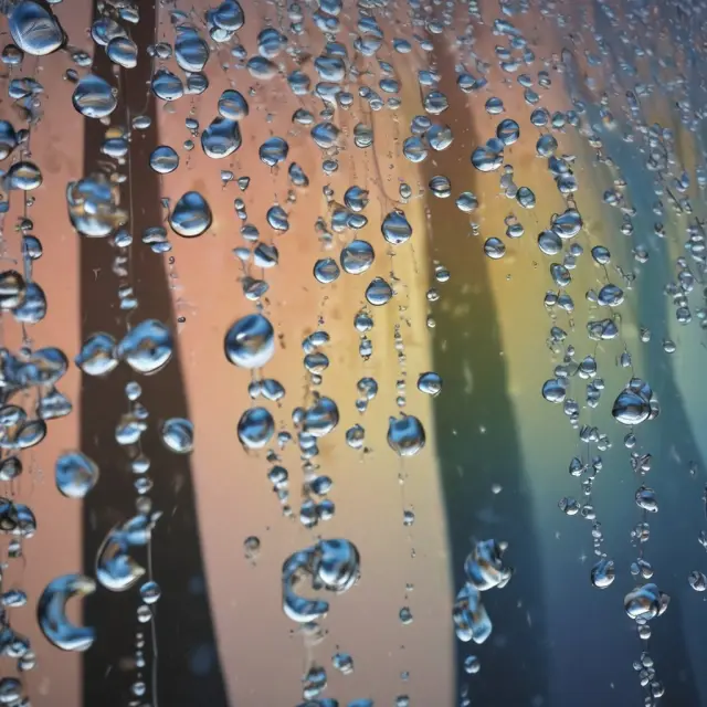 Monte Carlo Simulation: Raindrops merging with financial charts represent Stochastic Modeling