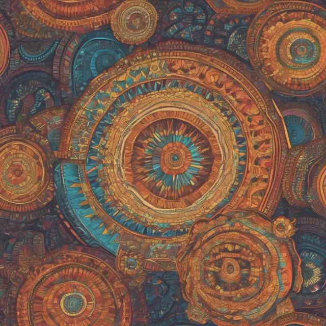 A kaleidoscope filled with gears representing various industries, each gear connected by a stochastic modeling thread