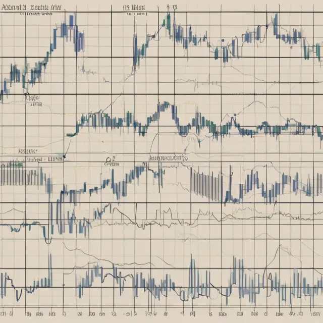 Two intersecting lines on a chart: %K (fast) and %D (slow), representing Stochastic Oscillator buy and sell signals